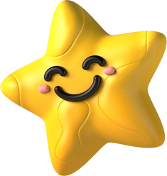 3D Smiling Star Character
